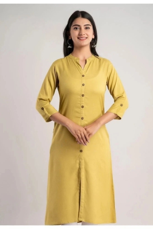 mauka-mustard-rayon-womens-front-slit-kurti-pack-of-1-none