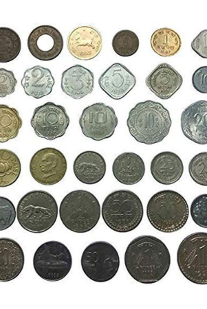 34-different-indian-coins-123510202550-paise-set-used-good-condition