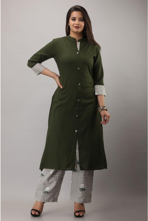 mauka-rayon-solid-kurti-with-palazzo-womens-stitched-salwar-suit-green-pack-of-1-none