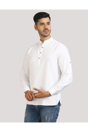 Life Roads - White Cotton Men's Shirt Style Kurta ( Pack of 1 ) - M, White