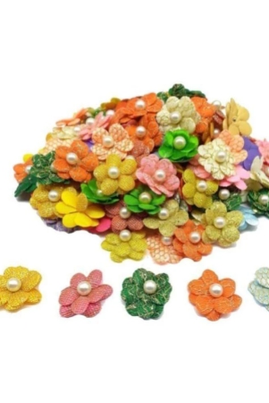 pransunita-fabric-multicolored-stem-less-fabric-decoration-flower-beads-pack-of-1-