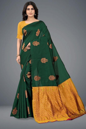 om-shantam-sarees-green-jacquard-saree-with-blouse-piece-pack-of-1-green