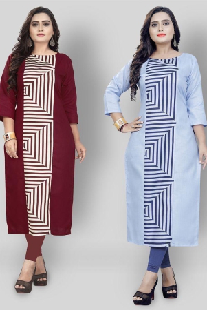 lerkiza-multicolor-cotton-blend-womens-straight-kurti-pack-of-2-l