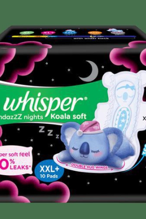 whisper-bindazzz-nights-koala-soft-sanitary-pads-xxl-plus-double-huge-wings-wider-back-10-pcs