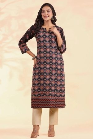 vbuyz-cotton-printed-straight-womens-kurti-black-pack-of-1-none