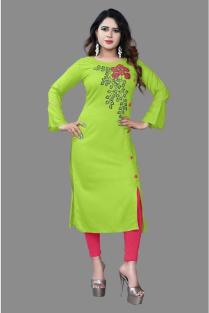 haya-fashion-lime-green-rayon-womens-straight-kurti-pack-of-1-none