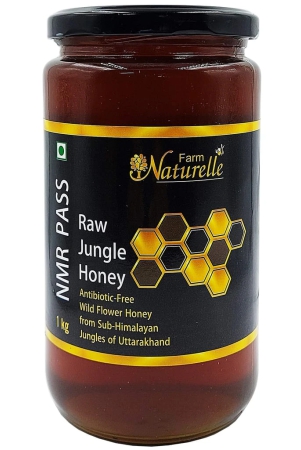 farm-naturelle-jungle-flower-wild-forest-honey-1kgnmr-tested-honey-in-glass-jar-with-engraved-virgin-wooden-spoon-raw-unfilteredunprocessed-raw-honey