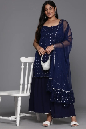 plus-size-printed-regular-sequinned-kurti-with-sharara-dupatta