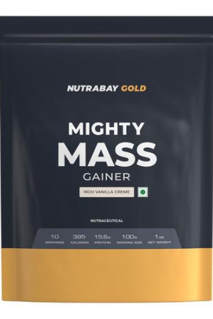 nutrabay-gold-mighty-mass-gainer-powder-1kg-rich-vanilla-creme-156g-protein-82g-carbs-395-calories-100-veg-vitamins-minerals-rich-muscle-building-supplement-for-men-women