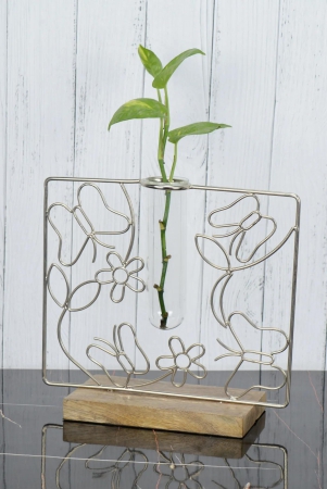 Opulent Butterfly Silver Bud Vase Planter