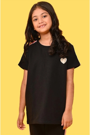 SUMMER BLACK HEART TOP - BLACK-10-12 YEARS / 1N / BLACK