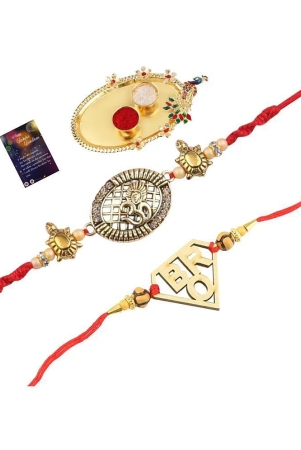 stylish-bhaiya-rakhi-bro-designer-pendent-with-designer-look-om-rakhi-combo-for-bhaiya-with-roli-chawal-and-greeting-card-1-kankawati-pooja-thali-none