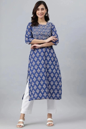 janasya-blue-cotton-womens-straight-kurti-pack-of-1-none