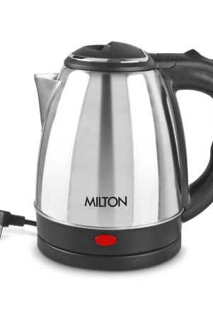 Milton Go Electro 1.5 Stainless Steel Electric Kettle, 1 Piece, 1500 ml, Silver | Power Indicator | 1500 Watts | Auto Cut-off | Detachable 360 Degree Connector | Boiler for Water - Silver
