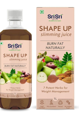 Sri Sri Tattva Shape Up Slimming Juice - Burn Fat Naturally | 7 Potent Herbs For Weight Management | 1L