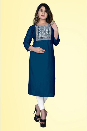 haya-fashion-blue-rayon-womens-straight-kurti-pack-of-1-none