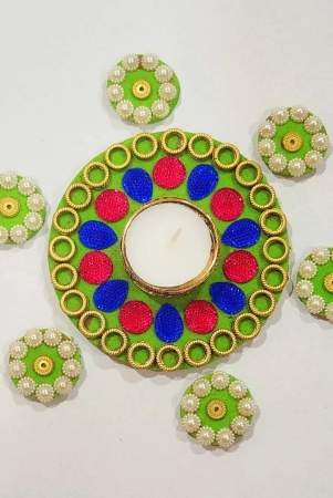 handmade-decorative-floating-diya-rangoli-with-6-siders