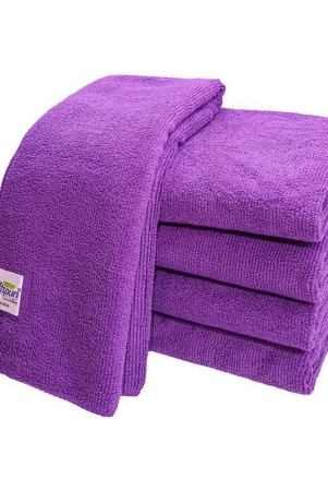 softspun-microfiber-cloth-5-pcs-40x40-cms-340-gsm-purple-thick-lint-streak-free-multipurpose-cloths-automotive-microfibre-towels-for-car-bike-cleaning-polishing-washing-detaili