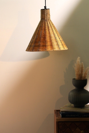 Vita Pendant Lamp - Natural Rattan and Cane Pendant Light, Handmade Hanging Light in India