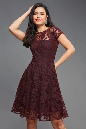 miss-chase-polyester-self-design-knee-length-womens-skater-dress-wine-pack-of-1-none