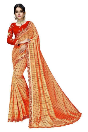 ofline-selection-orange-silk-blend-saree-with-blouse-piece-pack-of-1