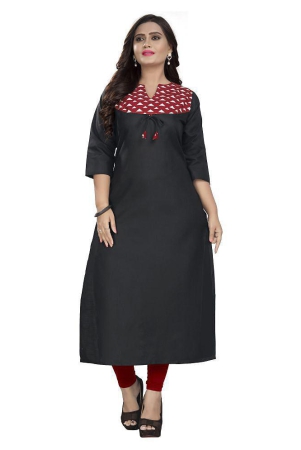 rangrasiya-black-cotton-womens-straight-kurti-pack-of-1-m