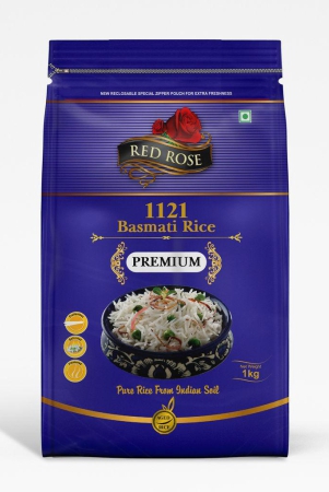 Red Rose Premium Basmati Rice, Aged Long Grains, Aromatic, 1 KG