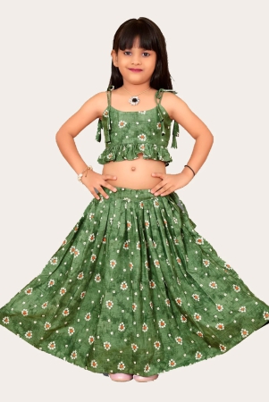 kid-girls-readymade-bandhani-print-designer-blouse-with-lehenga-set-green-5-years-6-years