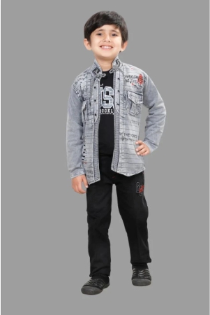 dkgf-fashion-light-grey-cotton-blend-boys-shirt-pants-pack-of-1-none