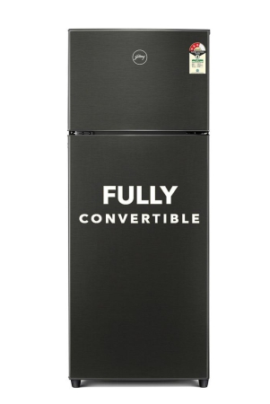 Godrej 244 L 3 Star 4-In-1 Convertible With Upto 30 Days Farm Freshness Frost Free Inverter Double Door Refrigerator (RF EON 265C RCIT FS ST, Fossil Steel)