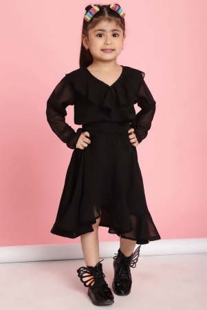 mini-ming-girls-v-neck-ruffles-detailed-fit-flare-midi-dress