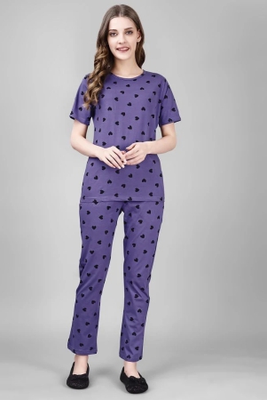 smarty-pants-purple-cotton-womens-nightwear-nightsuit-sets-pack-of-1-none