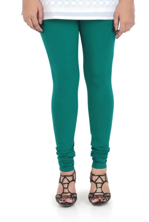 Women's Cotton Churidar Leggings (Free Size) - Garden Green