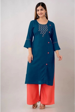 kapadia-teal-rayon-womens-straight-kurti-pack-of-1-none