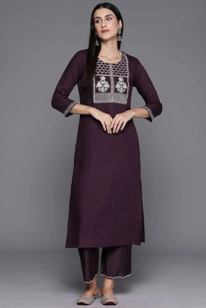 varanga-viscose-embroidered-straight-womens-kurti-burgundy-pack-of-1-none