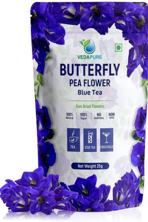 vedapure-blue-butterfly-pea-flower-tea-iced-teas-coolers-cocktails-horeca-high-on-anti-oxidants-25-gm-pack-of-1