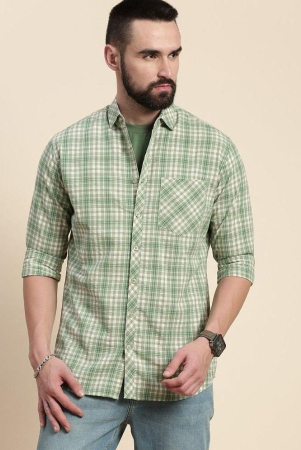 dillinger-100-cotton-regular-fit-checks-full-sleeves-mens-casual-shirt-green-pack-of-1-none