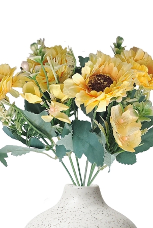 Gerberas and Fern Artificial Flowers Yellow