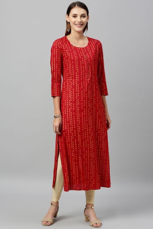 kipek-red-rayon-womens-straight-kurti-pack-of-1-none