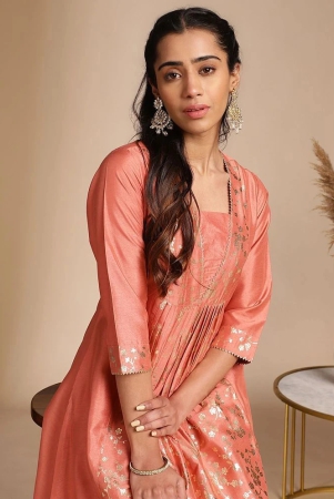 janasya-silk-blend-embellished-anarkali-womens-kurti-peach-pack-of-1-none