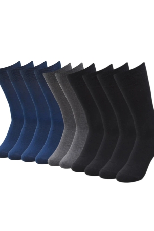 Balenzia Men's Fine Business Socks (Black, Navy and Grey) – Cotton- Combo Pack of 10 Pairs/1U-Stretchable from 25 cm to 33 cm / 10 N