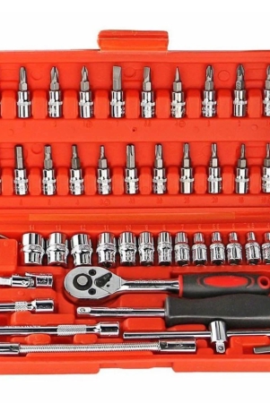 46 in 1 Pcs Tool Kit & Screwdriver and Socket Set Multi Purpose Tool Case (Color May Vary)