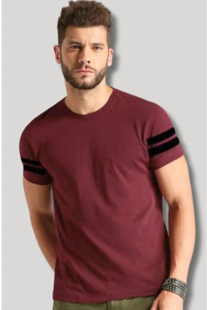 forbro-cotton-blend-regular-fit-striped-half-sleeves-mens-t-shirt-maroon-pack-of-1-none