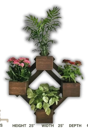 barish-wall-mounted-planter-diamond-handcrafted-with-rubberwood-indoor-planter-frame-with-stand-25-x-25-x-6-inches