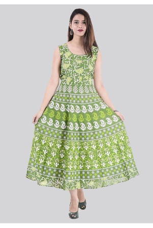 rangun-cotton-green-a-line-dress-xl