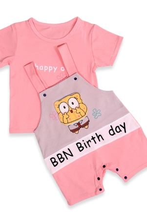 3d-cartoon-t-shirt-dungaree-set-pink-1-2-years