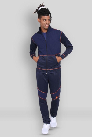 OFF LIMITS - Navy Blue Polyester Regular Fit Colorblock Mens Sports Tracksuit ( Pack of 1 ) - XL