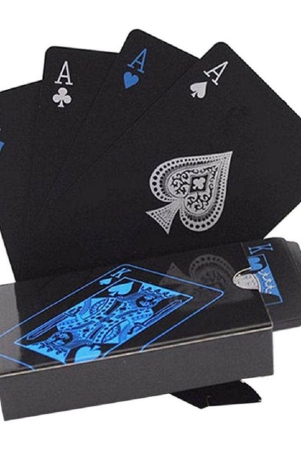 geeo-waterproof-pvc-playing-cards-set-pure-color-black-poker-card-classic-magic-tricks-tool-yacht-game-party-toy-54pcs