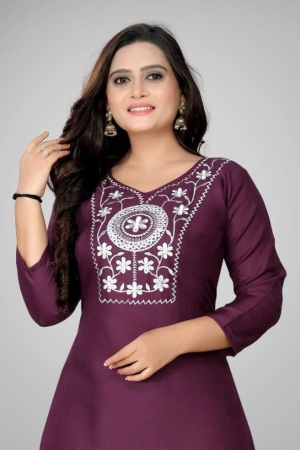 womens-beautiful-cotton-mirror-work-straight-kurta-m-purple