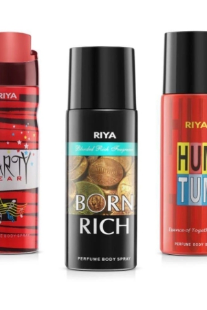 riya-party-wear-born-rich-hum-tum-perfume-body-spray-for-unisex-150-ml-pack-of-3-